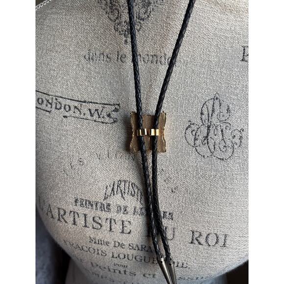 Wood & Brass Star Horse Bolo Tie – Equestrian Cowboycore Heritage Style - Picture 2 of 4